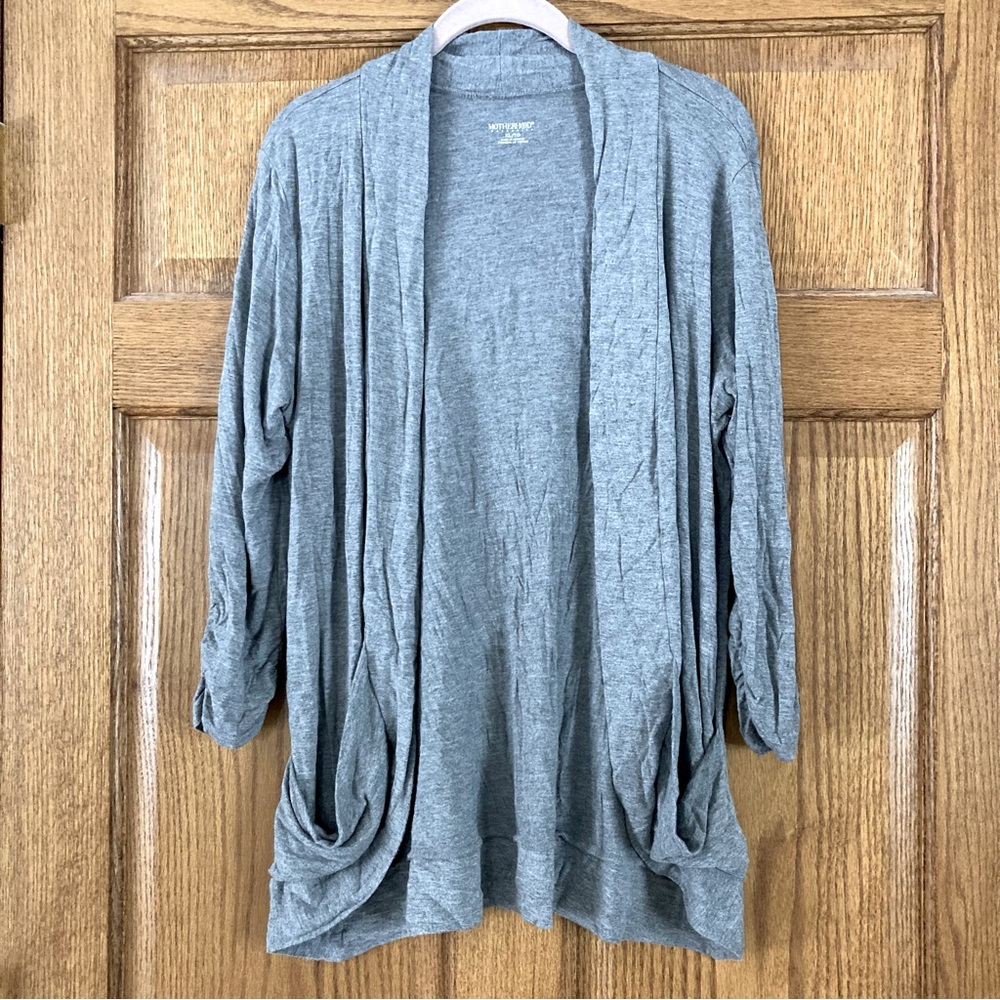 5/$15 Motherhood Maternity Lightweight Gray 3/4 Open Cardigan XL